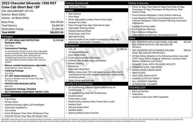 2023 Chevrolet Silverado 1500 4WD Crew Cab 147 RST
