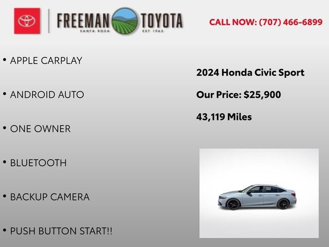 2024 Honda Civic Sedan Sport CVT