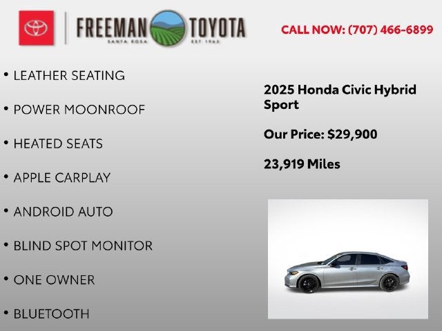 2025 Honda Civic Sedan Hybrid Sport CVT