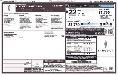 2019 Lincoln Nautilus Standard AWD