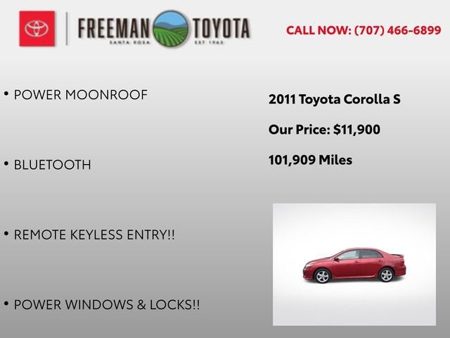 2011 Toyota Corolla 4dr Sdn Auto S
