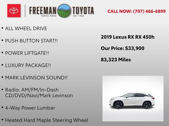 2019 Lexus RX RX 450h AWD