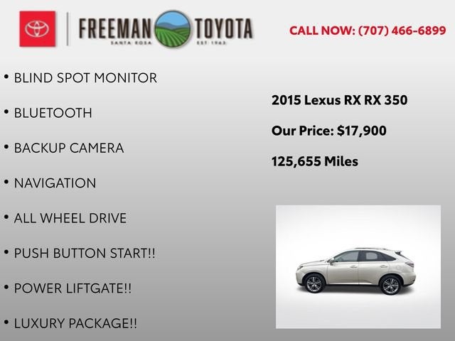 2015 Lexus RX 350 AWD 4dr F Sport
