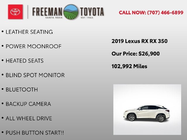 2019 Lexus RX RX 350 AWD