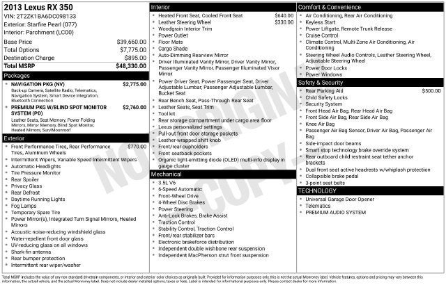 2013 Lexus RX 350 FWD 4dr