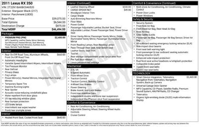2011 Lexus RX 350 FWD 4dr