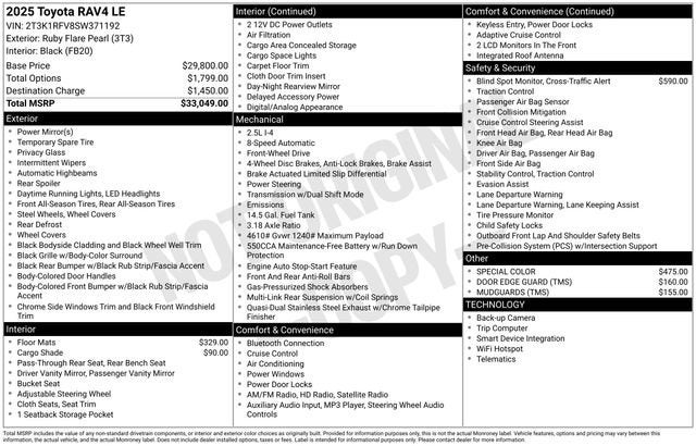 2025 Toyota RAV4 LE FWD