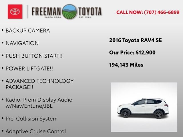 2016 Toyota RAV4 FWD 4dr SE
