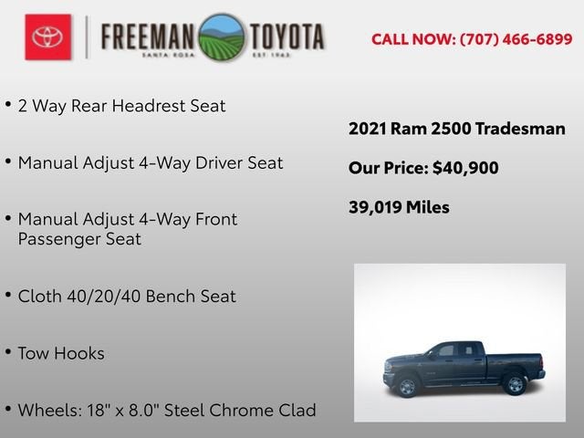 2021 RAM 2500 Tradesman 4x4 Crew Cab 6'4 Box