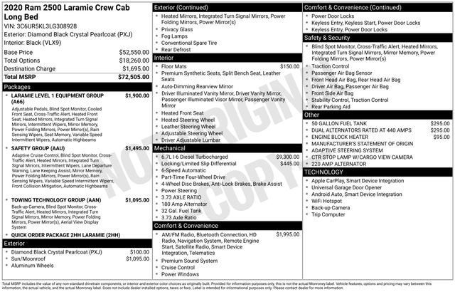 2020 RAM 2500 Laramie 4x4 Crew Cab 8' Box