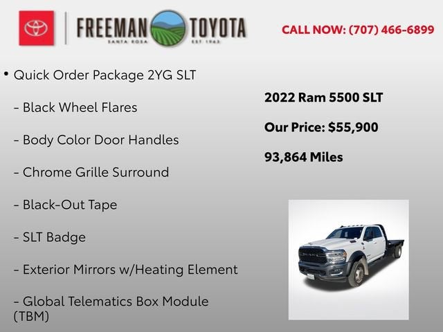 2022 RAM 5500 Chassis Cab SLT 4x4 Crew Cab 84 CA 197.4 WB