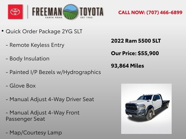 2022 RAM 5500 Chassis Cab SLT 4x4 Crew Cab 84 CA 197.4 WB