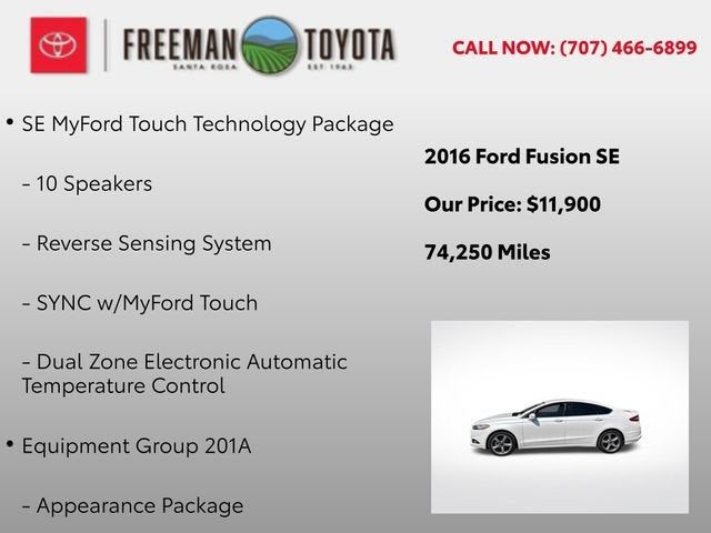 2016 Ford Fusion 4dr Sdn SE FWD
