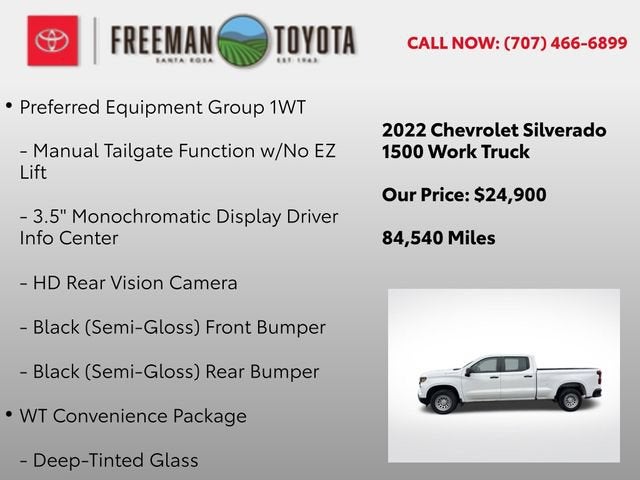 2022 Chevrolet Silverado 1500 2WD Crew Cab 157 Work Truck