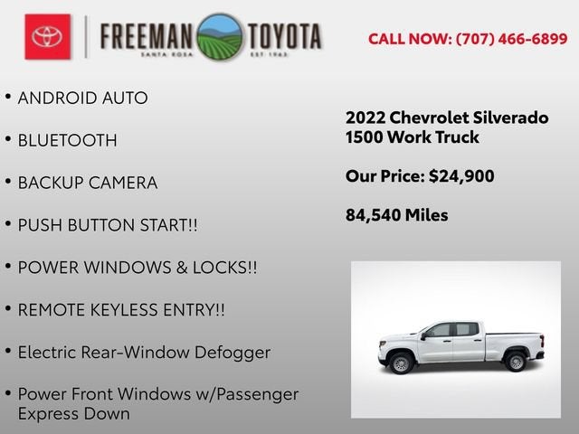 2022 Chevrolet Silverado 1500 2WD Crew Cab 157 Work Truck