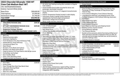 2022 Chevrolet Silverado 1500 2WD Crew Cab 157 Work Truck