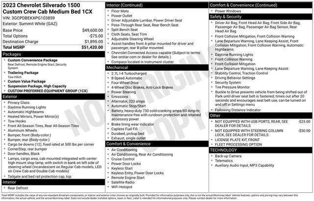 2023 Chevrolet Silverado 1500 4WD Crew Cab 157 Custom