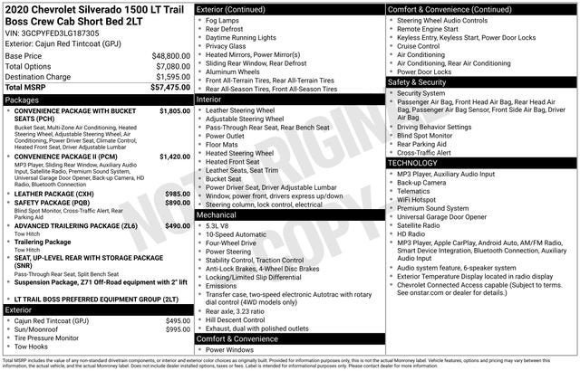 2020 Chevrolet Silverado 1500 4WD Crew Cab 147 LT Trail Boss