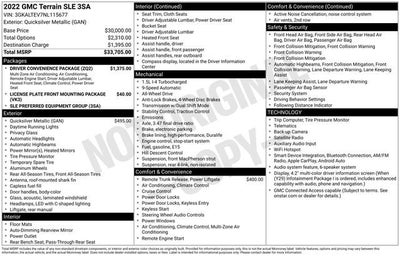 2022 GMC Terrain AWD 4dr SLE