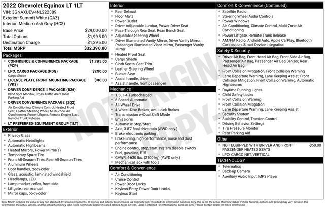 2022 Chevrolet Equinox AWD 4dr LT w/1LT