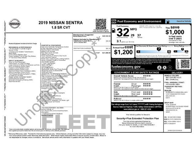 2019 Nissan Sentra SR CVT
