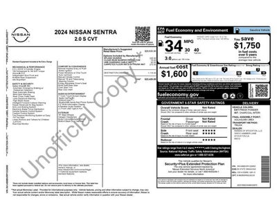 2024 Nissan Sentra S CVT