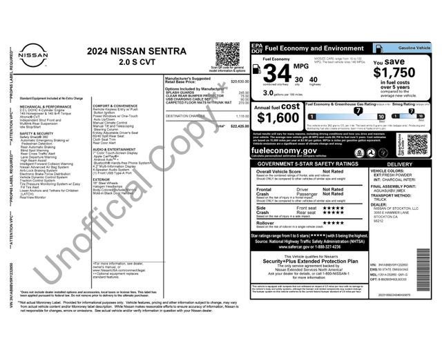 2024 Nissan Sentra S CVT
