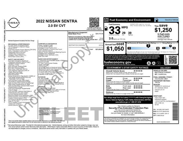 2022 Nissan Sentra SV CVT