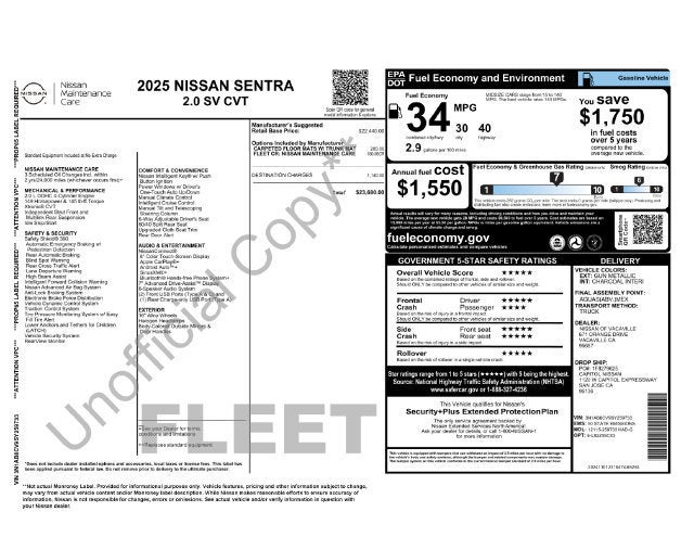 2025 Nissan Sentra SV CVT