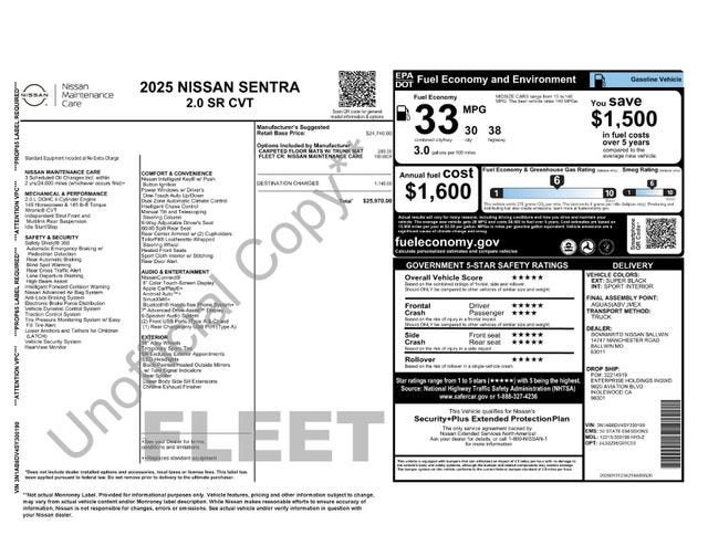 2025 Nissan Sentra SR CVT