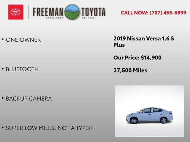 2019 Nissan Versa Sedan S Plus CVT