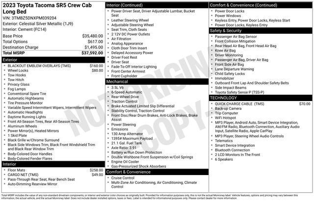2023 Toyota Tacoma SR5 Double Cab 6' Bed V6 AT