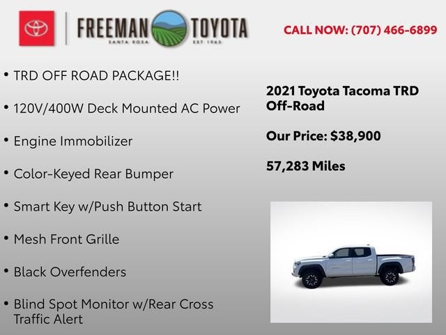 2021 Toyota Tacoma TRD Off Road Double Cab 5' Bed V6 AT