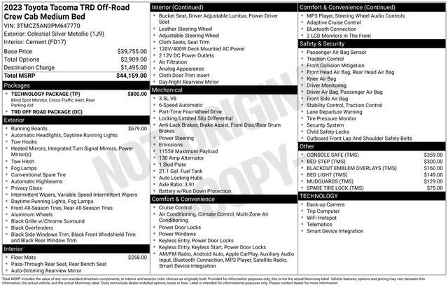 2023 Toyota Tacoma SR Double Cab 5' Bed V6 AT