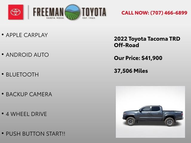 2022 Toyota Tacoma TRD Off Road Double Cab 5' Bed V6 AT