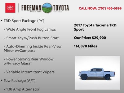 2017 Toyota Tacoma SR5 Double Cab 5' Bed V6 4x4 AT