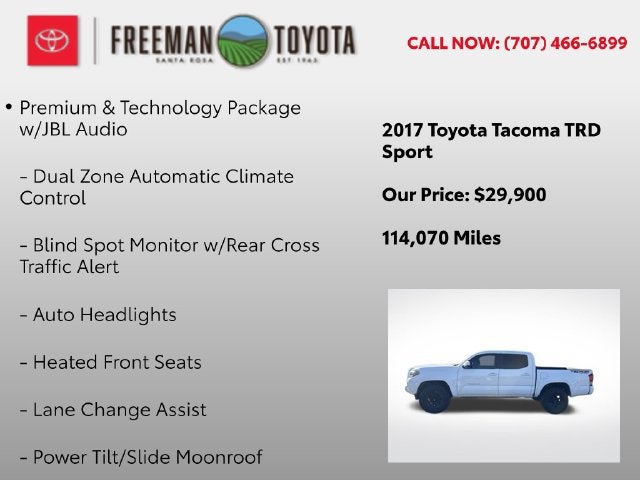 2017 Toyota Tacoma SR5 Double Cab 5' Bed V6 4x4 AT