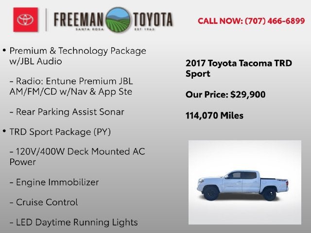 2017 Toyota Tacoma SR5 Double Cab 5' Bed V6 4x4 AT