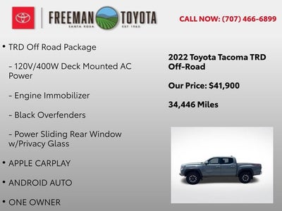 2022 Toyota Tacoma TRD Off Road Double Cab 5' Bed V6 AT