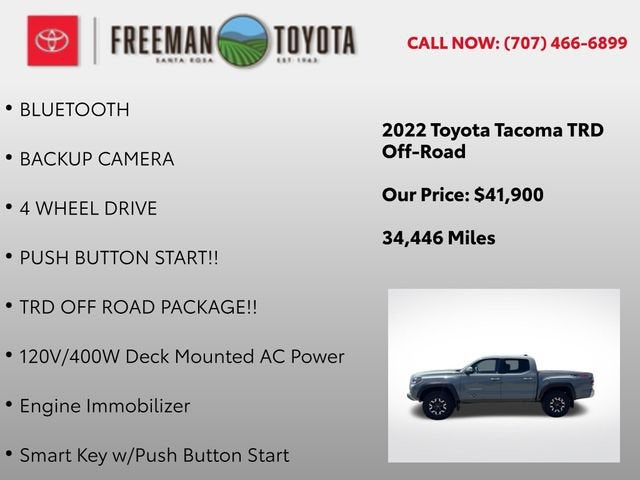 2022 Toyota Tacoma TRD Off Road Double Cab 5' Bed V6 AT