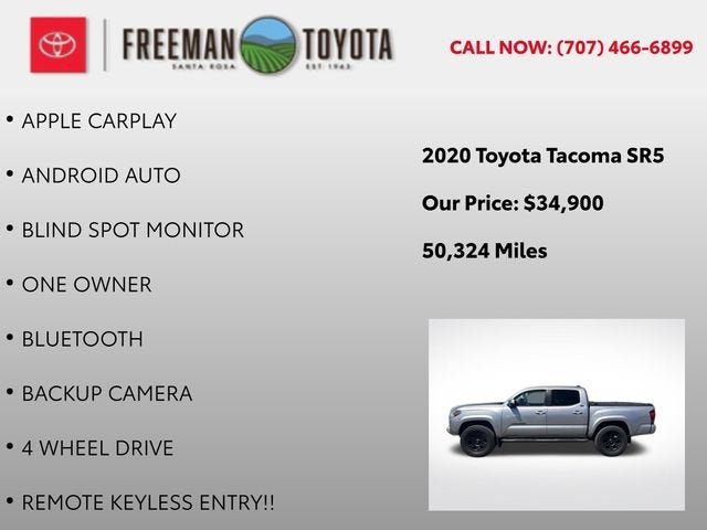 2020 Toyota Tacoma SR5 Double Cab 5' Bed V6 AT