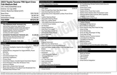 2023 Toyota Tacoma TRD Sport Double Cab 5' Bed V6 AT