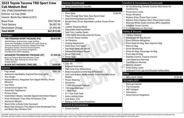 2023 Toyota Tacoma TRD Sport Double Cab 5' Bed V6 AT