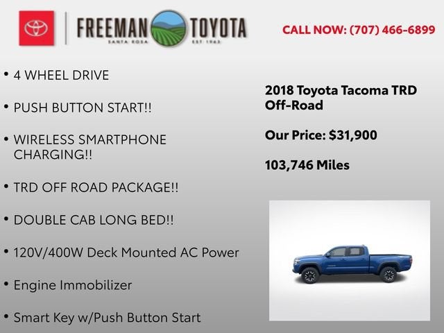 2018 Toyota Tacoma SR5 Double Cab 6' Bed V6 4x4 AT