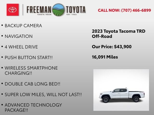 2023 Toyota Tacoma TRD Off Road Double Cab 6' Bed V6 AT