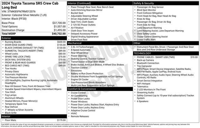 2024 Toyota Tacoma SR5 Double Cab 6' Bed AT