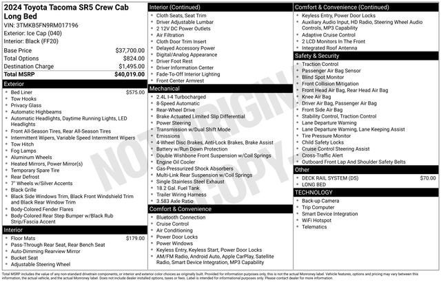 2024 Toyota Tacoma SR5 Double Cab 6' Bed AT