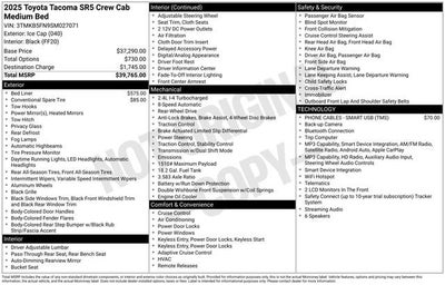 2025 Toyota Tacoma SR5 Double Cab 5' Bed AT
