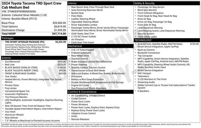 2024 Toyota Tacoma TRD Sport Double Cab 5' Bed AT