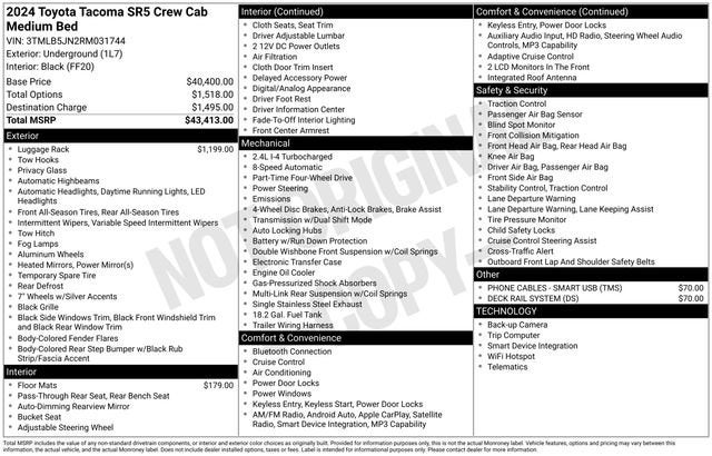 2024 Toyota Tacoma SR5 Double Cab 5' Bed AT